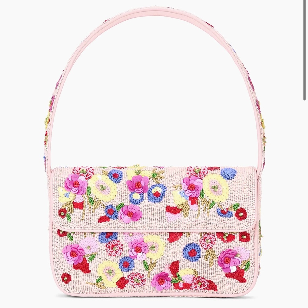 New Staud Tommy Pink Floral Bag